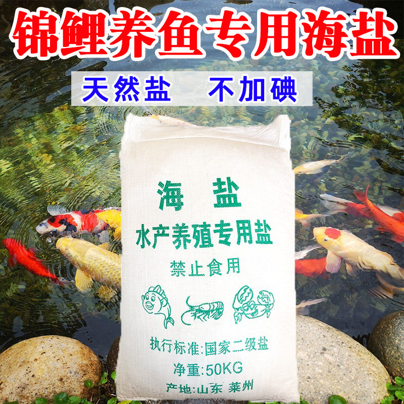 海盐锦鲤鱼池养鱼专用盐观赏鱼缸对虾水产养殖杀菌防鱼病日晒粗盐