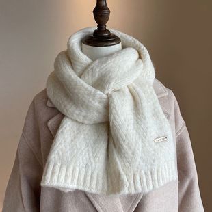 围巾女生冬羊毛针织加厚围脖韩系 ins 风学生百搭高级感保暖护颈
