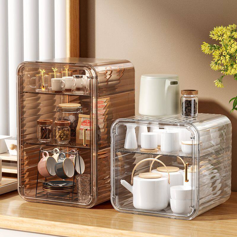 桌面收纳轻奢高级感杯架防尘水杯茶具咖啡杯马克杯酒吧专用收纳盒