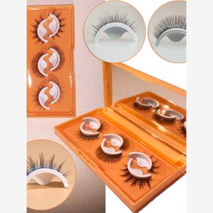 网红一件代发自粘假睫毛纤长自然仿真果冻胶条假睫毛温感免胶自粘