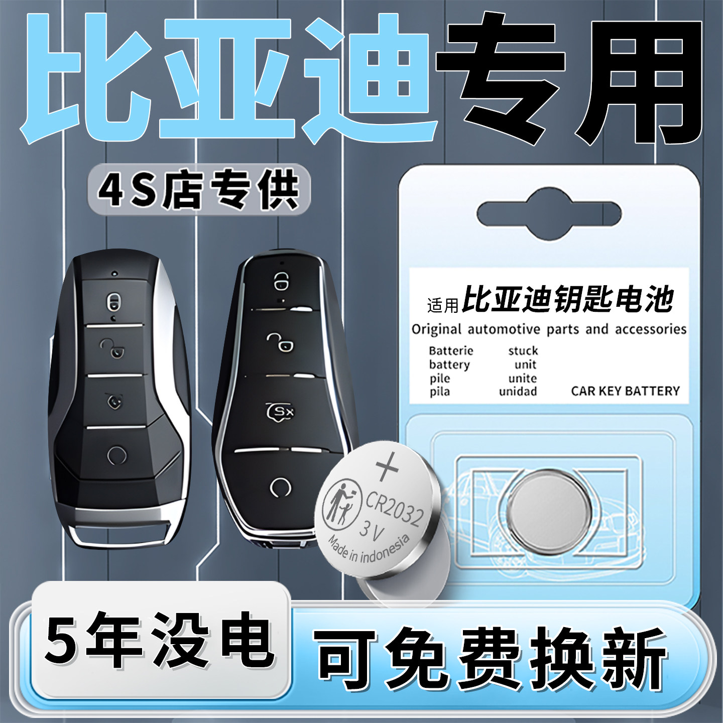 适用比亚迪钥匙电池秦PLUS宋PLUSDMI车钥匙海鸥遥控器海豚元PLUS宋PRO唐海豹06元UP海狮速锐S6汉F3汽车L电子