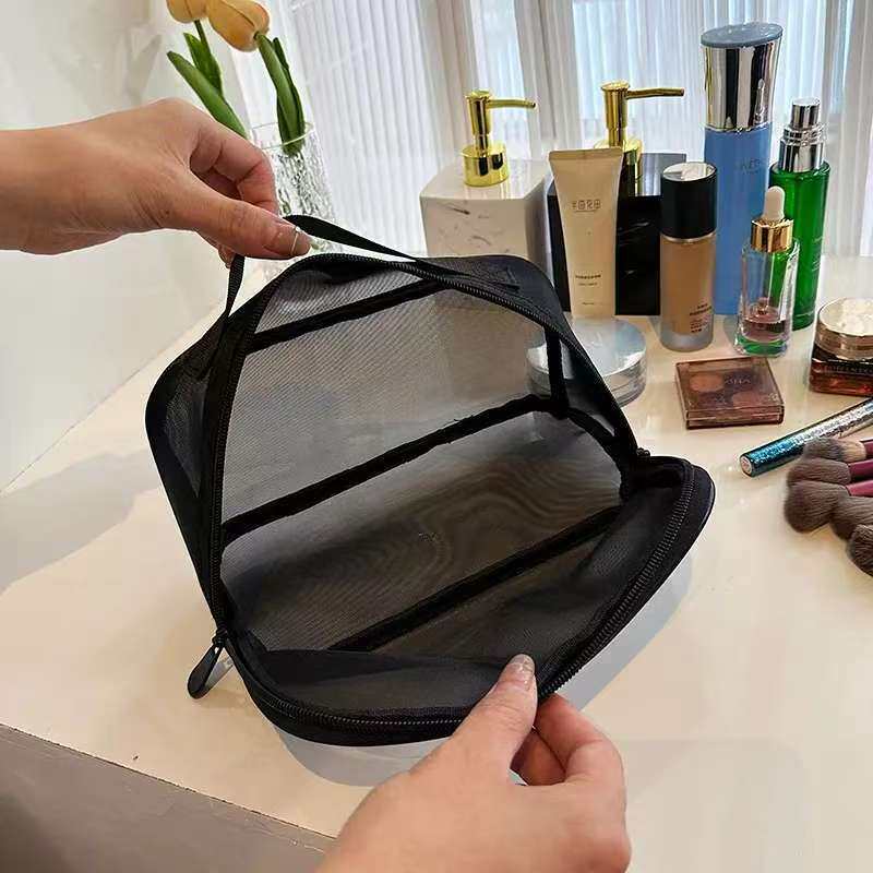 长条挂墙通用 床头收纳袋子 新款古风网格弹力 挂式收纳袋