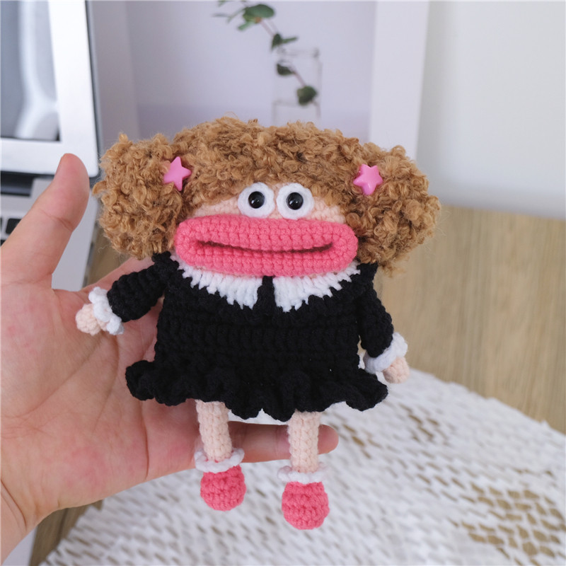 肠嘴汽车钥匙包针织创意大嘴女孩diy手工丑萌可爱挂件材料包礼物