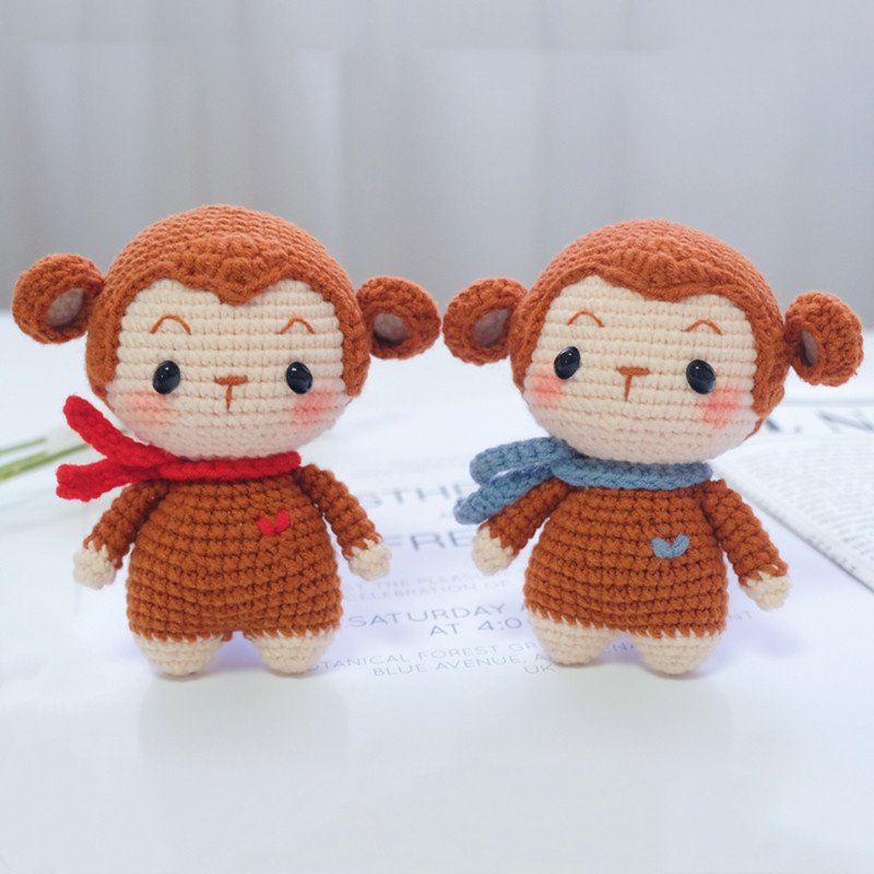 十二生肖勾线手工diy钩针小猴子玩偶钥匙扣编织材料包 礼物手作,服饰配件/皮带/帽子/围巾,钥匙扣,淘宝优惠券,粉丝福利购,淘宝优惠卷