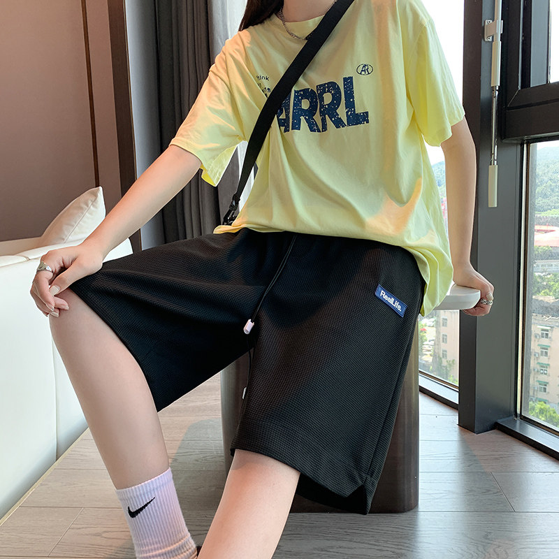 华夫格短裤夏季透气速干运动五分裤高腰休闲篮球中裤K3077-P32图片