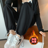 （6535复合真超）新款加绒宽松束脚休闲运动卫裤K8382-P49女类，女装休闲裤，电商B245A