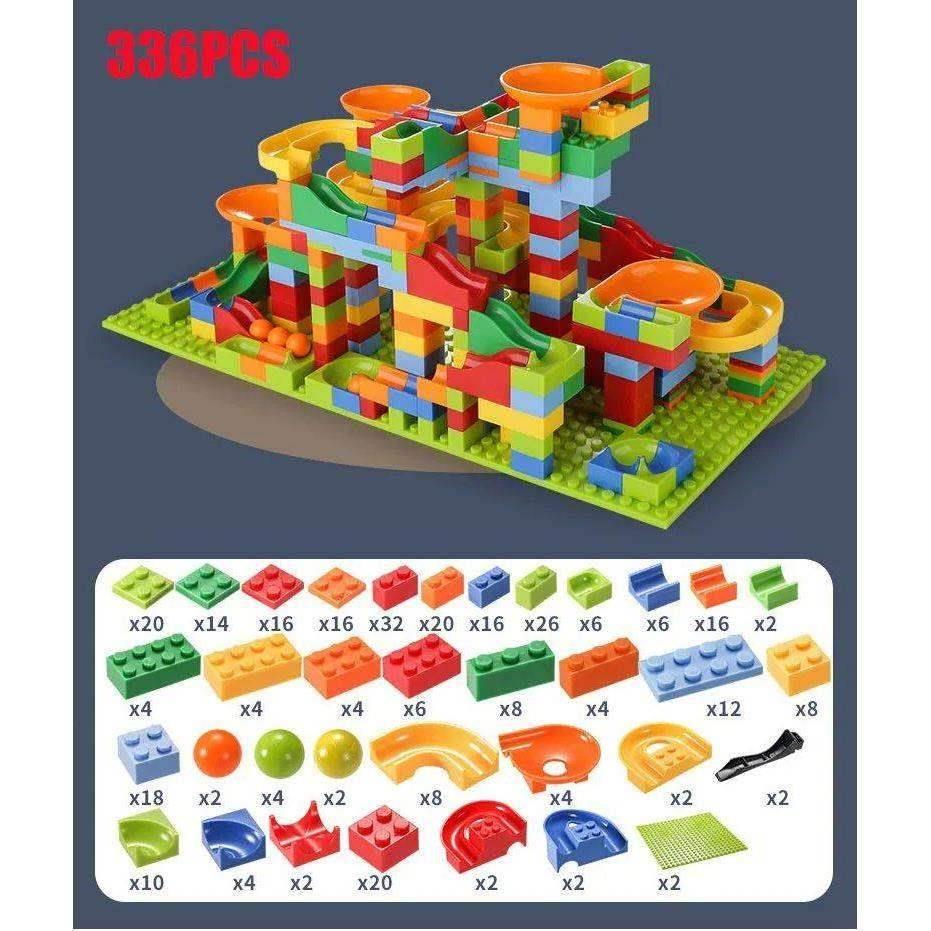 168-336PCS Marble Race Run Blocks Maze Ball Track Building B