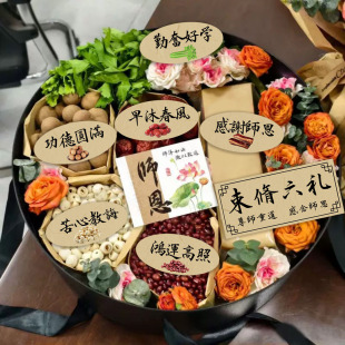 毕业季束脩六礼卡片谢师礼鲜花束礼品diy装饰贺卡感谢师恩明信片