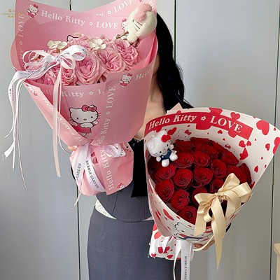 儿童节Hellokitty鲜花包装纸
