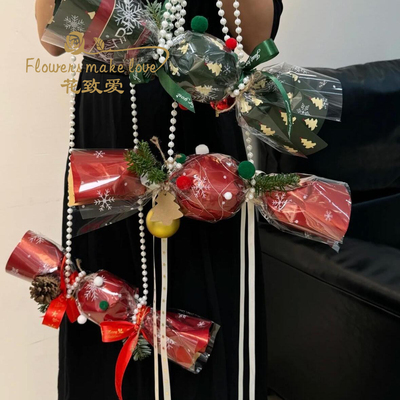 圣诞节糖果平安果斜挎包材料包