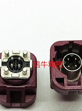 2304935-4 TE 汽车GPS导航HSD4 公头立式 FAKRA插座板 LVDS四轴