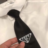 正确字母P家领带男女同款 36CM拉链三角标领带百搭衬衫 免打结领带