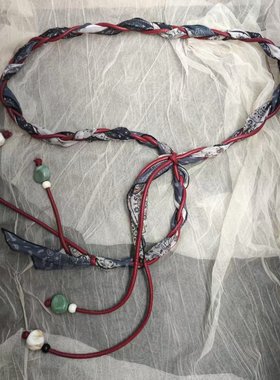 PBPR原创设计腰链多种带法`洋气绑丝巾编织皮绳串珠腰链配饰