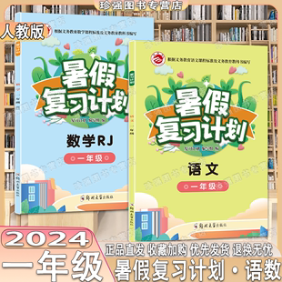 暑假复习计划小学一年级全套语文数学同步人教版 2024新版 RJ教材暑假作业衔接预复习专项训练习下册升学二年级入学准备基础巩固测试