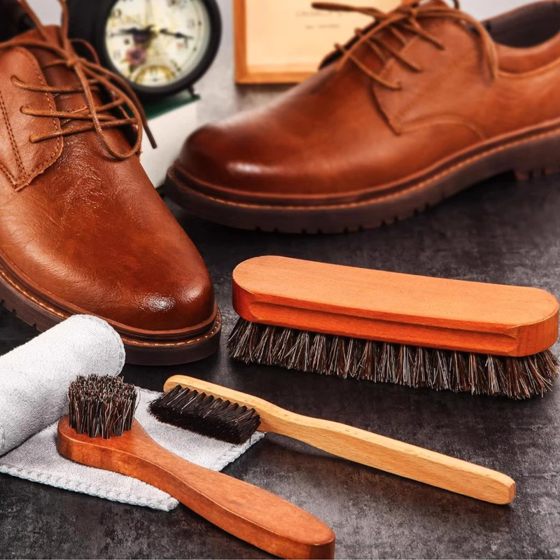 马鬃毛刷皮鞋护理刷套装4件套