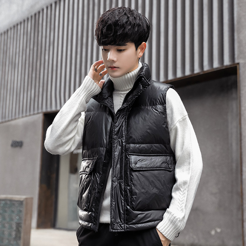 短款立领羽绒马夹男 日系面包服保暖外套马甲 M107-P105图片