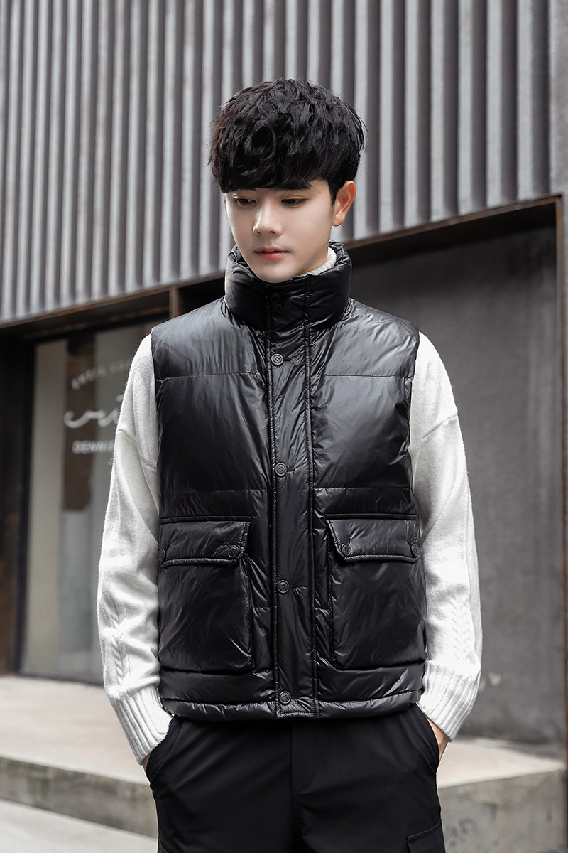 短款立领羽绒马夹男日系面包服保暖外套马甲M107-P105,男装棉衣,电商A237