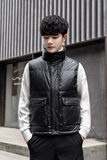 短款立领羽绒马夹男日系面包服保暖外套马甲M107-P105，男装棉衣，电商A237