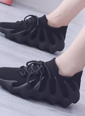 黑色健身女鞋加绒运动鞋软底二棉鞋八爪鱼情侣鞋新款鞋子女款波鞋