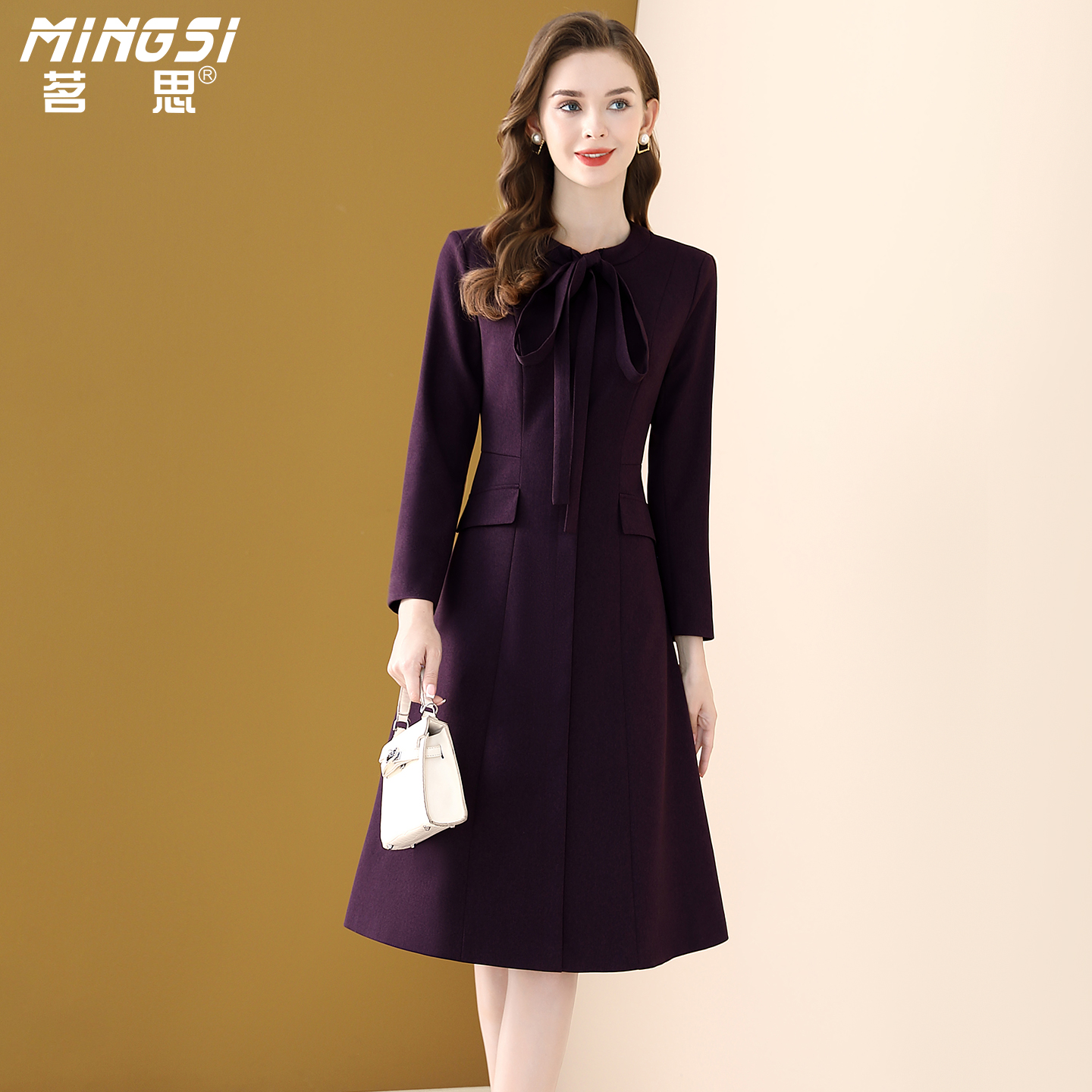 优雅气质长袖今年流行连衣裙女