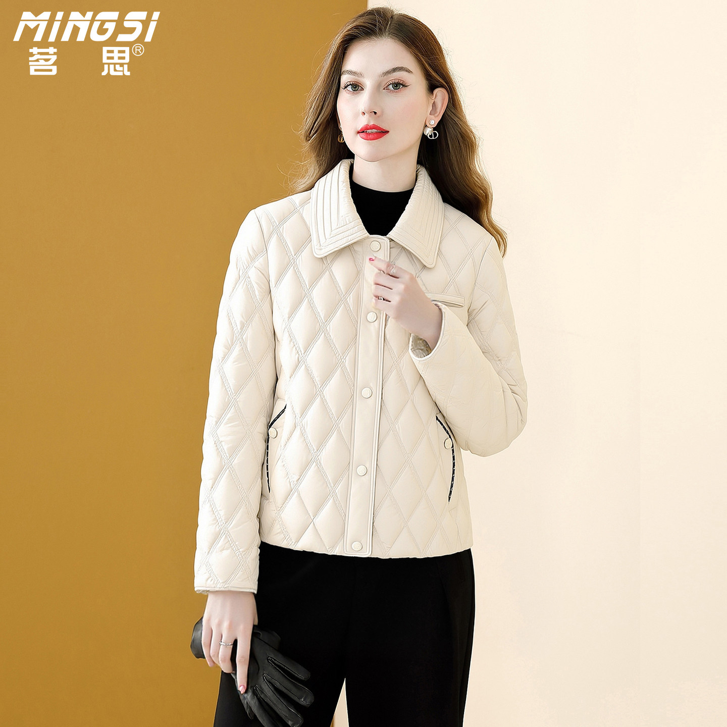 茗思小个子时尚轻薄90鸭绒羽绒服女2025冬季新款休闲百搭短款外套