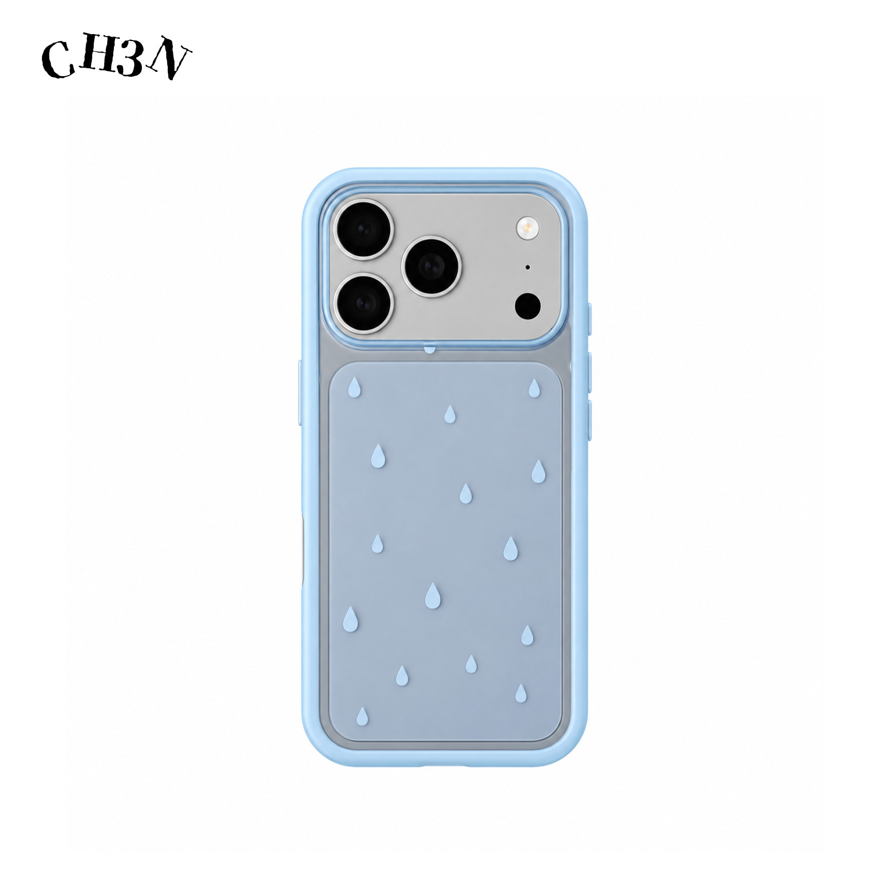 CH3N·雨滴适用苹果18promax/17手机壳iPhone16包按键肤感亚克力15小众个性ins简约手机壳防摔韩系保护壳