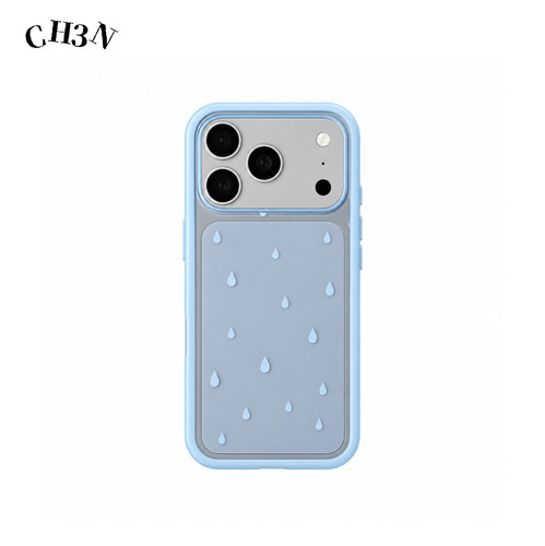 CH3N·雨滴适用苹果18promax/17手机壳iPhone16包按键肤感亚克力15小众个性ins简约手机壳防摔韩系保护壳