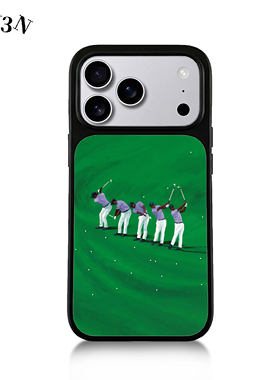 CH3N·打高尔夫适用iphone17promax/16手机壳15plus黑框复古简约14艺术小众13苹果个性12/11手机防摔保护壳