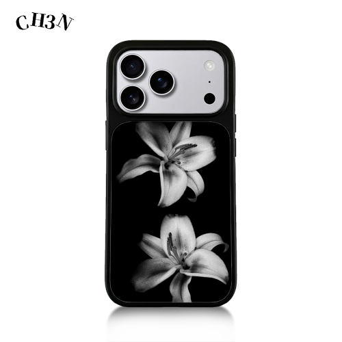 CH3N·黑白百合适用苹果17promax/16手机壳15欧美iPhone防摔14软边13个性简约Air防摔手机壳黑框创意保护壳