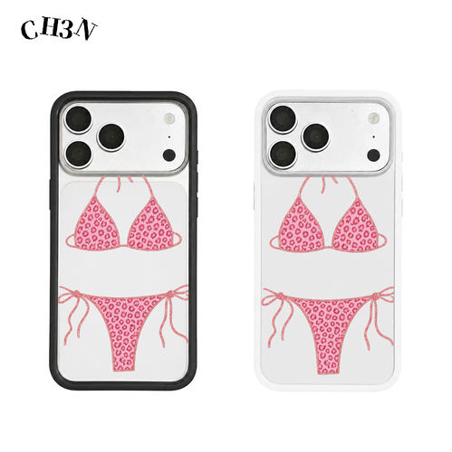 CH3N·粉色比基尼苹果17promax/16pro手机壳iPhone15白框轻薄亚克力14小众个性ins夏天手机壳防摔磁吸保护壳