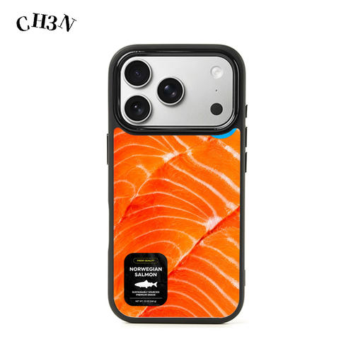 CH3N·鲜切三文鱼适用iPhone18promax/17神甲手机壳16艺术简约15防摔小众个性14黑框手机套创意ins苹果保护壳