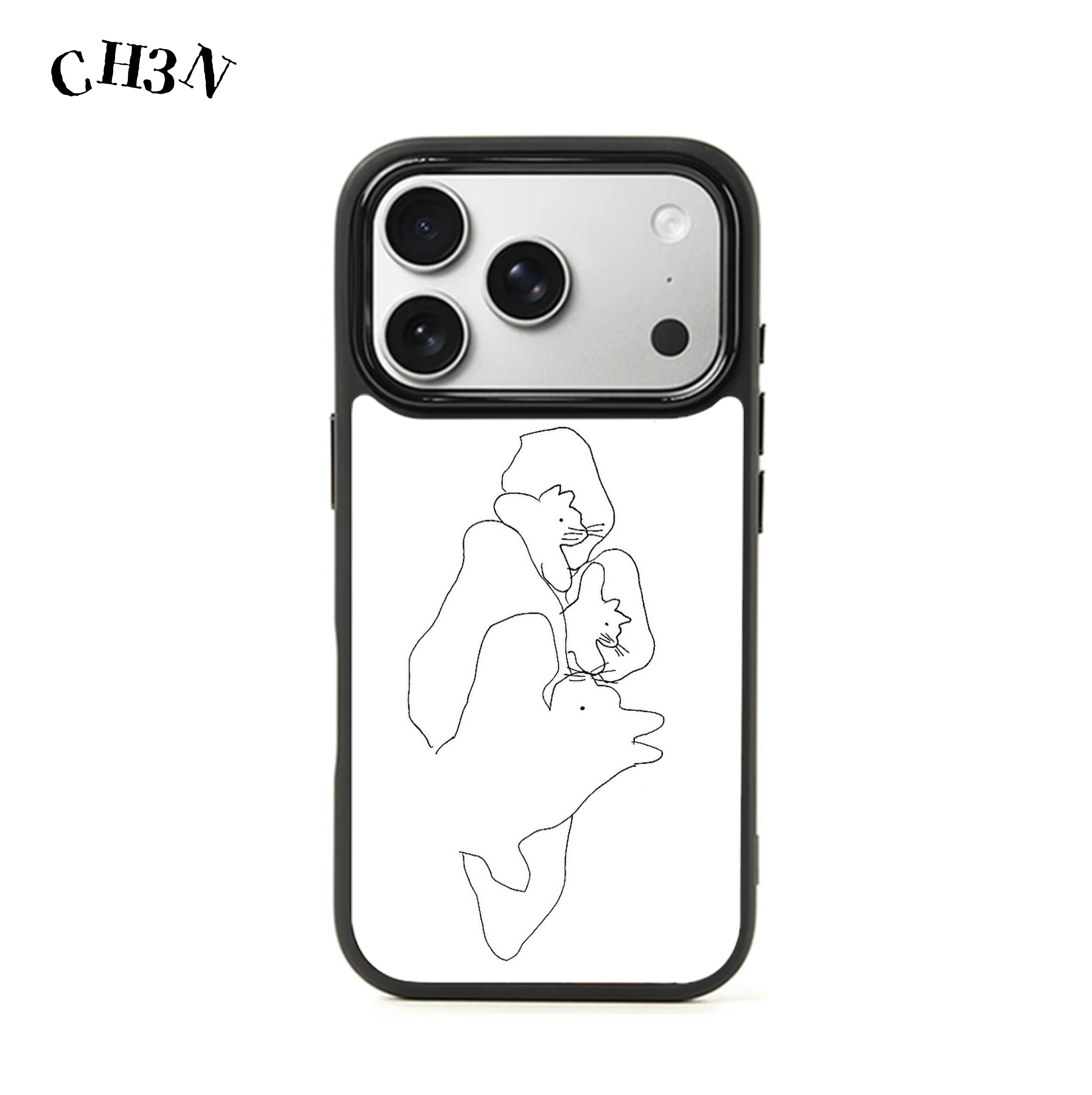 CH3N·晚安适用iPhone17/16promax神甲手机壳15包按键ins简笔画防摔14小众13黑框plus日韩风苹果12手机保护壳图片
