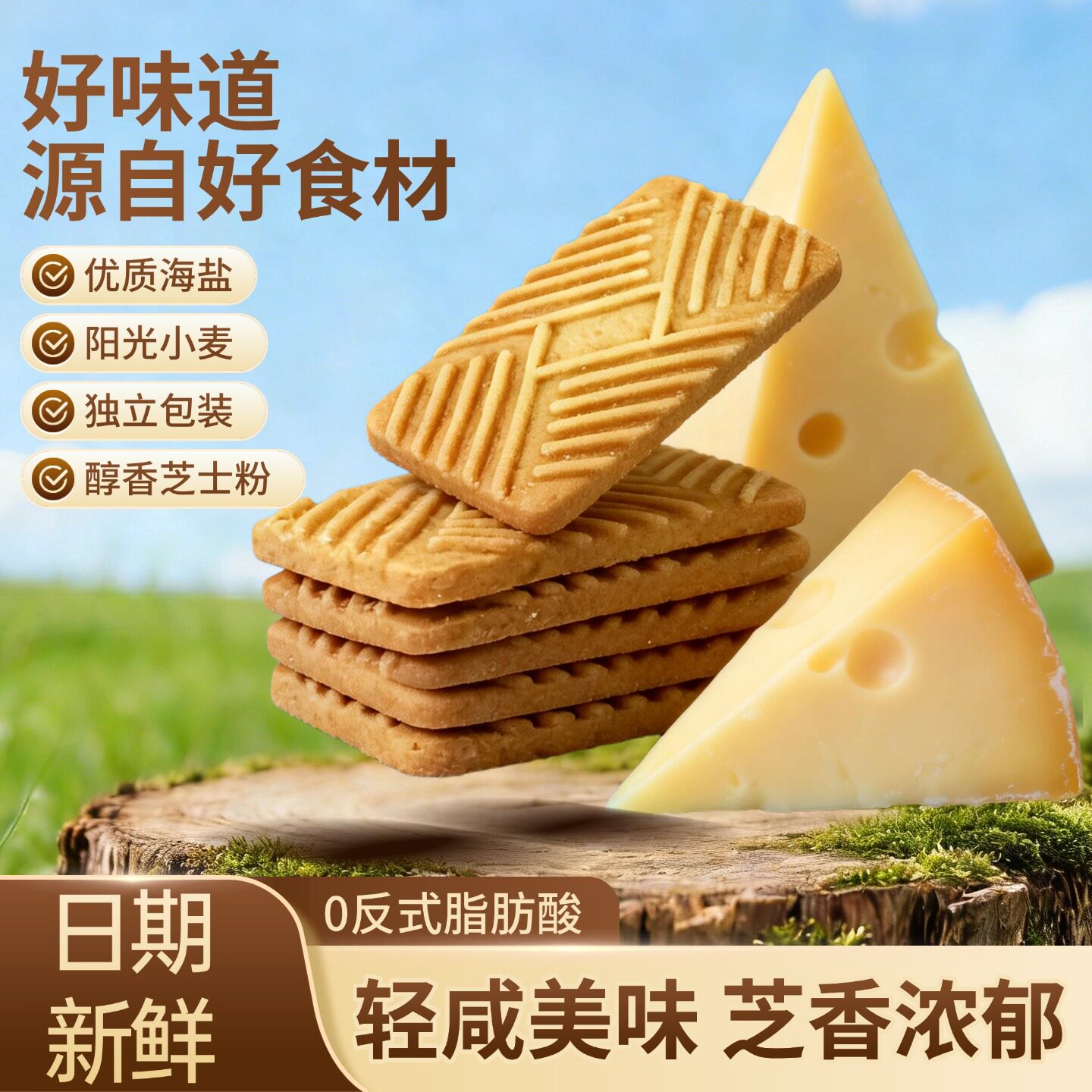 海盐芝士饼干香脆可口休闲食品小吃茶点办公室下午茶点心零食新款