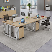 职员办公桌椅组合简约现代四人46卡座员工位办公室屏风工位电脑桌