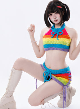 林昕女生二次元彩虹童真内衣套装