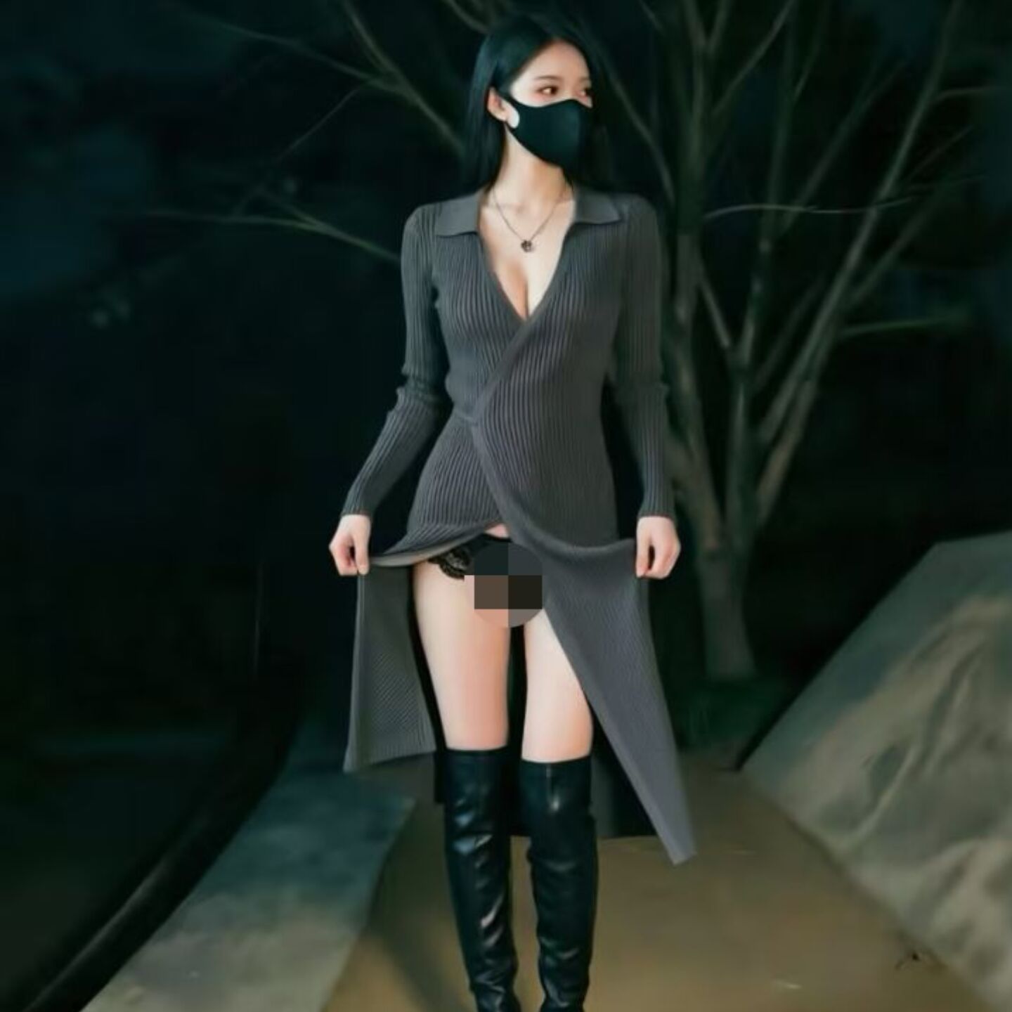 性感赫本风毛衣裙连衣裙女修身新图片