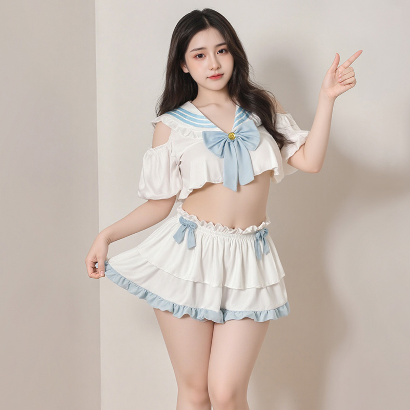 性感日系可爱蝴蝶结睡衣套装