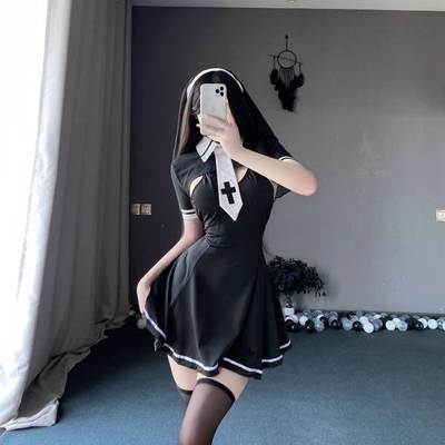 修女性感纯欲可爱十字连衣裙短裙