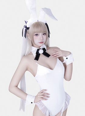 性感白色连体兔女郎制服