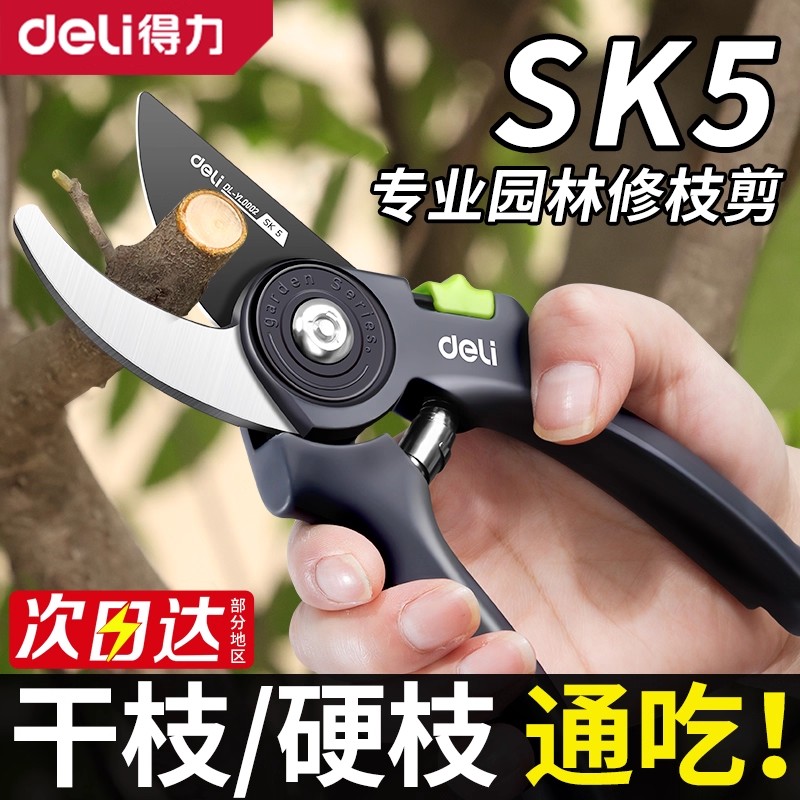 得力剪枝剪刀园林花艺剪树枝剪刀