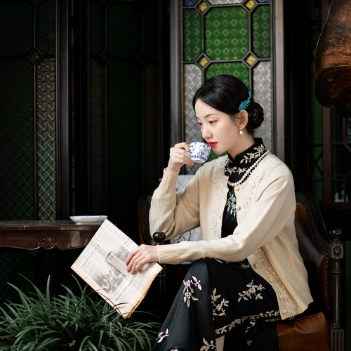 赋南枝丨一城风絮丨针织毛衣开衫