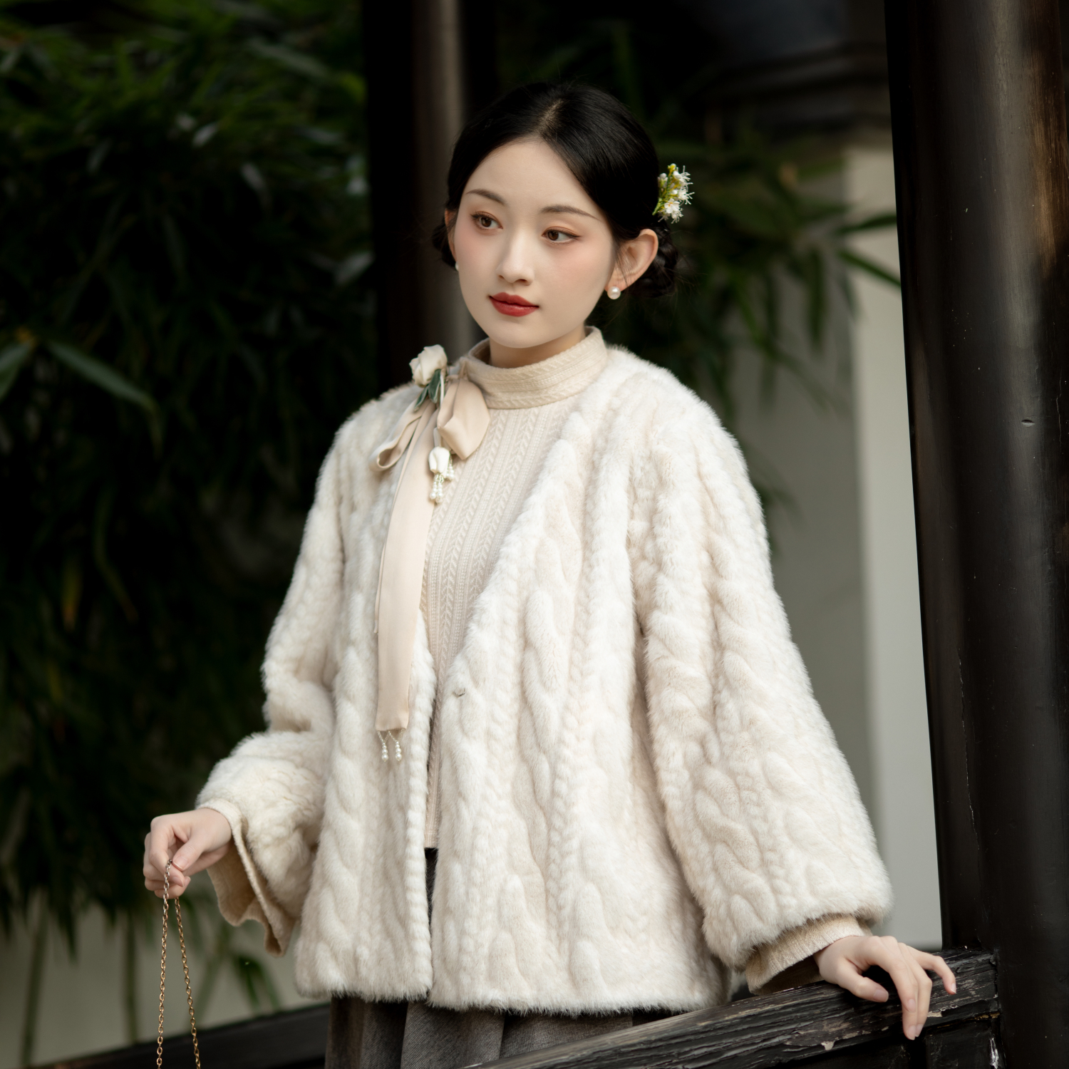 冬年织暖丨一城风絮丨复古皮草染尖仿貂毛日常百搭保暖外套女