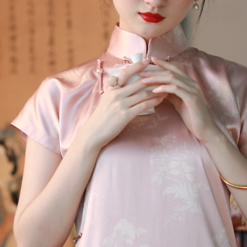 浅妆痕丨一城风絮丨清新短袖旗袍