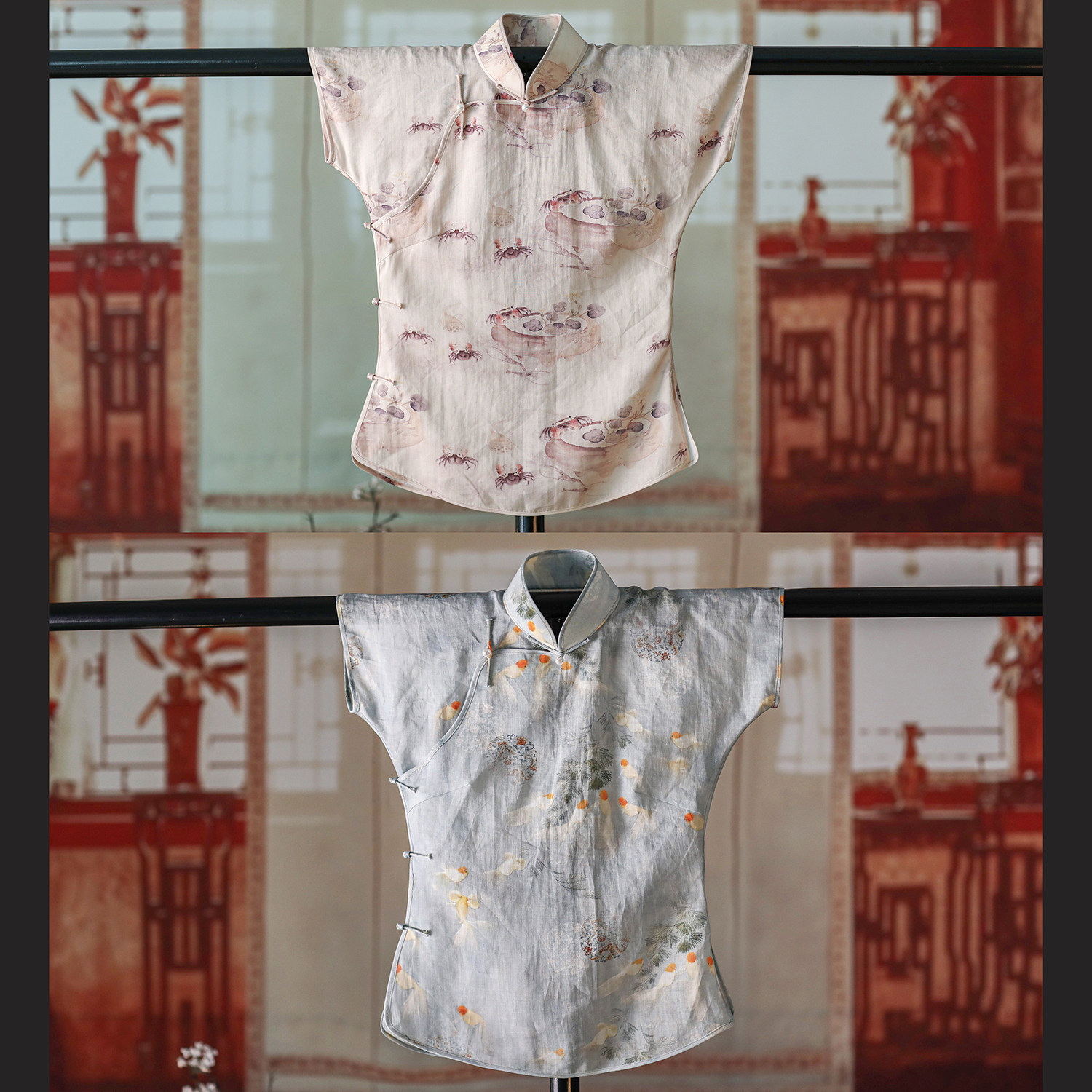 闲阁雅趣丨一城风絮丨夏季新中式复古印花麻料国风盘扣宽松小衫女,女装/女士精品,汉服上装,淘宝优惠券,粉丝福利购,淘宝优惠卷