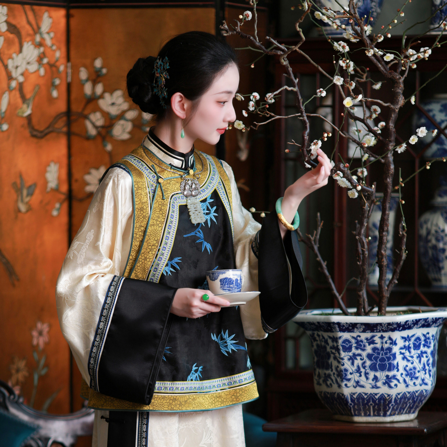 月照竹涧丨一城风絮丨香云纱马甲