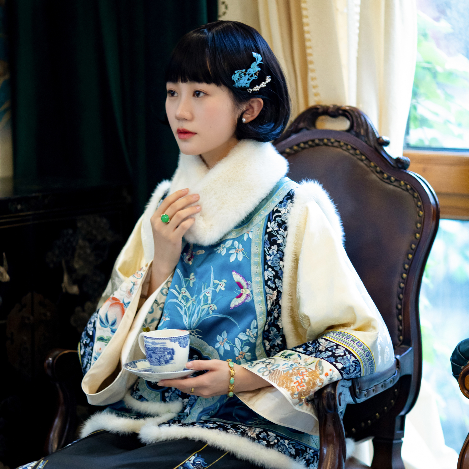 兰闺晓忆丨一城风絮丨琵琶襟马夹