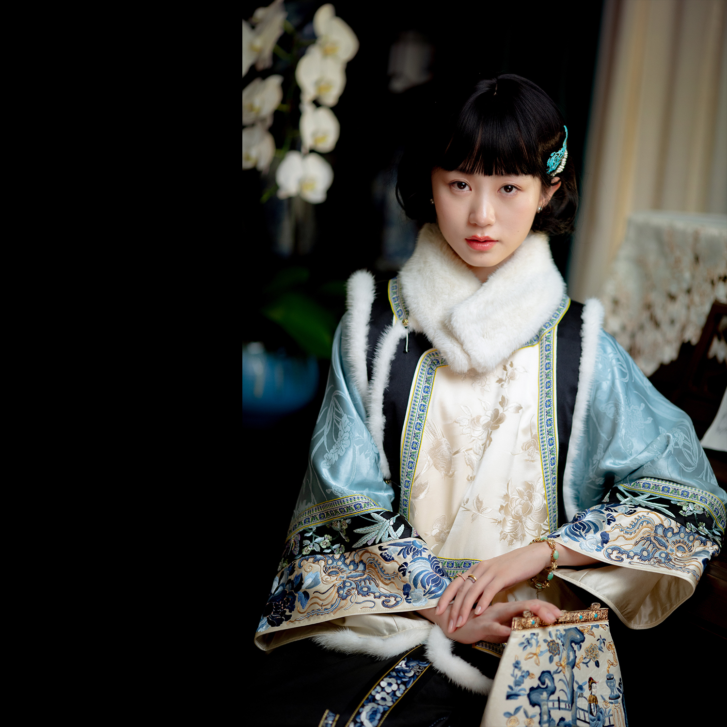 眉蝶雅集丨一城风絮丨厚圆领马夹