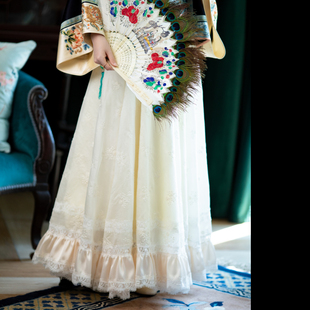 民国西式 百搭绣花蕾丝边复古原创款 半裙 一城风絮 梦境盈柔