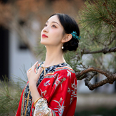 春秋真丝重工绣花复古如意对襟原创款 兰月宫檐 一城风絮 短袍褂