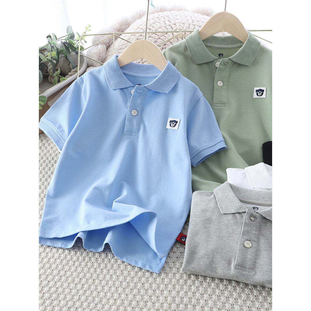 男童薄款宽松polo衫短袖男童Polo翻领短袖T恤2026夏季外穿休闲衣